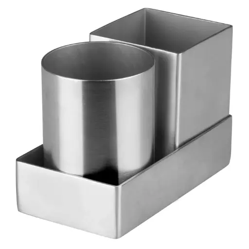 [DDSG-301S] Round &amp; Square Sugar Packet Holder Set, Stainless Steel