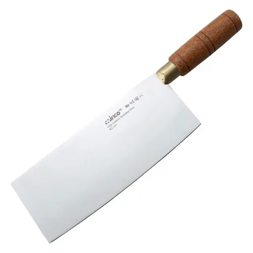[KC-101] Chinese Cleaver with Wooden Handle, 8" x 3-1/2" Blade