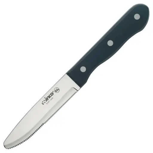 [K-80P]  Jumbo Steak Knives, 4-3/4" Blade, Round Tip, Solid POM Handle, 6-pieces/pack