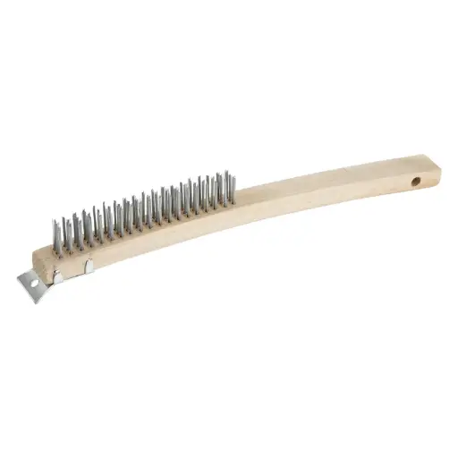 [BR-319] 14" Scratch Brush with Wire Bristles and Scraper
