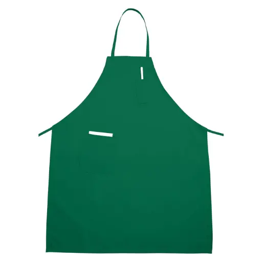 [BA-PLG] Full-Length Bib Apron with Pockets - Bright Green