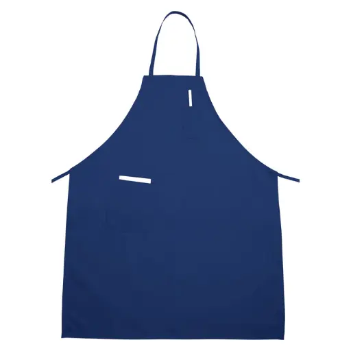 [BA-PBL] Full-Length Bib Apron with Pockets - Blue