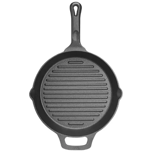 [BSP-10RE]  10-1/4" Round FireIron Cast Iron Grill Pan