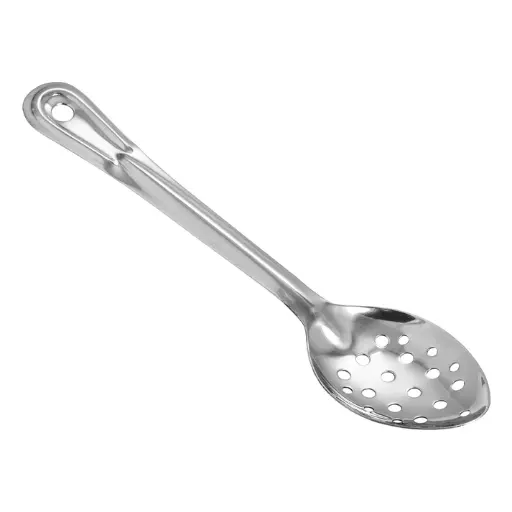 [BSPT-11H] Heavy-Duty Basting Spoon, Stainless Steel, 1.5mm - Perforated, 11"