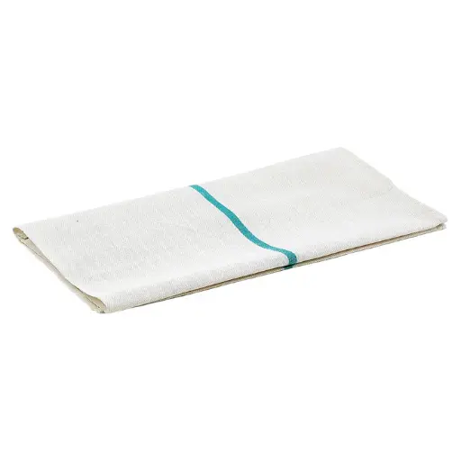 [BTH-2028G] Herringbone Bar Towel, Green Stripe, 20" x 26"