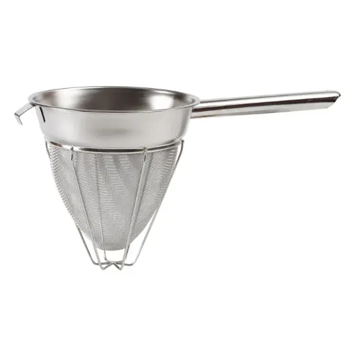 [CCB-10R] Hollow Handle Stainless Steel Bouillon Strainer with Extra Fine Mesh, Reinforced - 10"