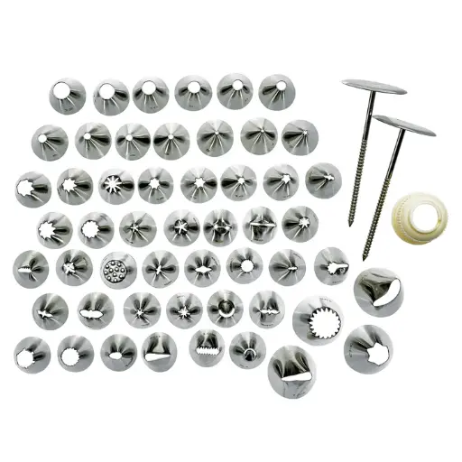 [CDT-52] Cake Decorating Set, 52 Tips, Stainless Steel