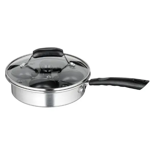 [CEP-4] Egg Poacher Set: Stainless Steel Pan with Inner Nonstick Cups