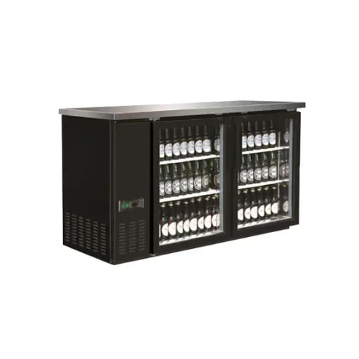 [BB2-24G-HC] 49" 2 Section Back Bar Cooler with Glass Doors 