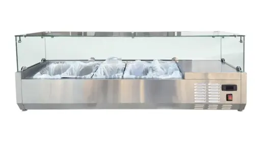 [CS-1800] Countertop Stainless Steel Showcase