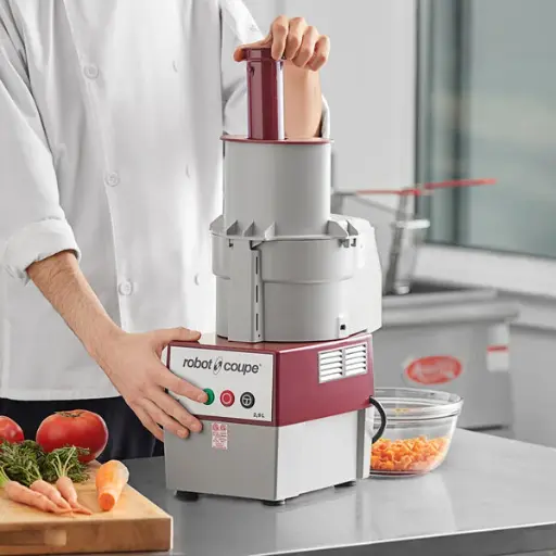 [R2DICE] Robot Coupe R2 DICE Combination Food Processor with 3 Qt. / 3 Liter Gray Bowl, Continuous Feed & 4 Discs - 2 hp