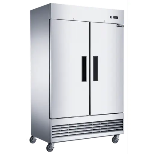 [D47ER] Compact 2-Door Commercial Refrigerator in Stainless Steel