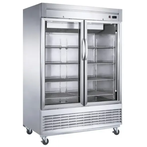 [D55F-GS2] Bottom Mount Glass 2-Door Commercial Reach-in Freezer