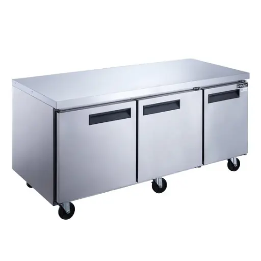 [DUC72R] 3-Door Undercounter Commercial Refrigerator in Stainless Steel