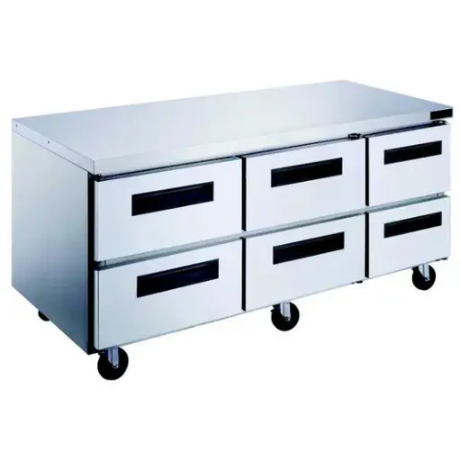 [DUC72R-D6] 6-Drawer Undercounter Commercial Refrigerator in Stainless Steel