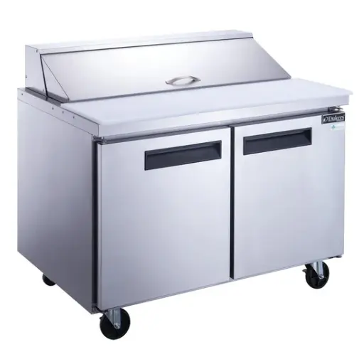[DSP36-10-S2] 2-Door Commercial Food Prep Table Refrigerator in Stainless Steel
