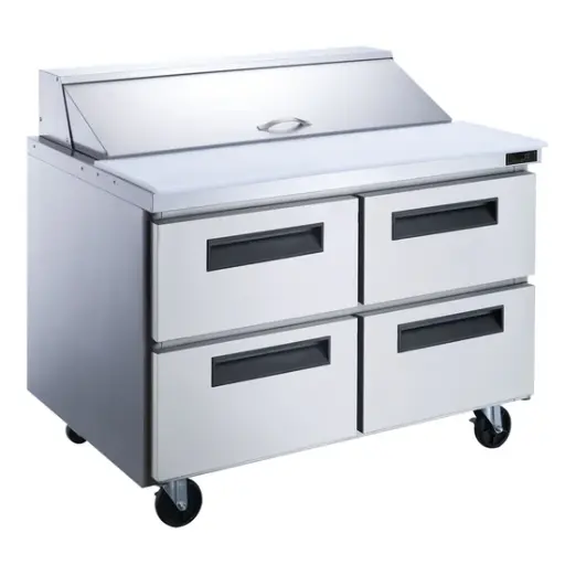 [DSP60-24M-D4] 4-Drawer Megatop Commercial Food Prep Table Refrigerator in Stainless Steel