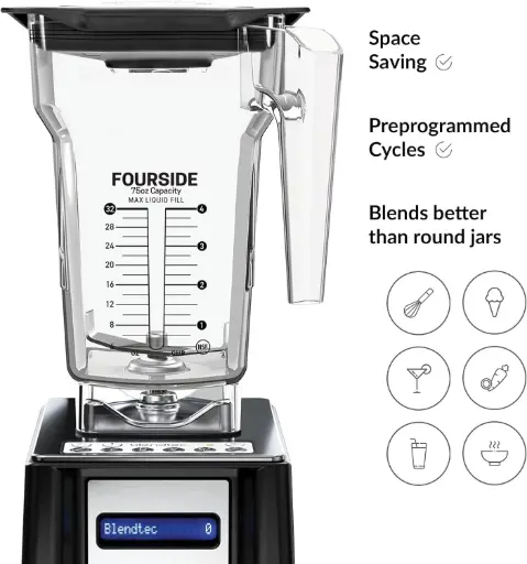 Blendtec C825C11Q-B1GB1A Connoisseur 825 3.8 hp Blender with Sound Enclosure and (2) 75 oz. FourSide Jars - 120V 
