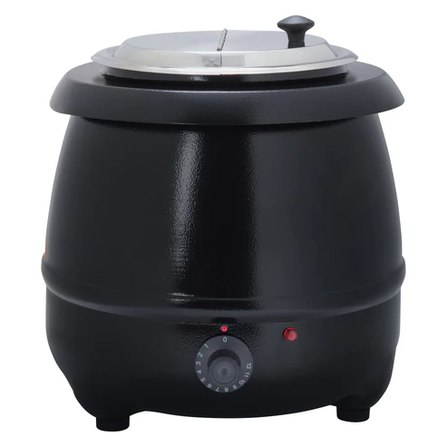 [ESW-66] Electric 10 Qt Deluxe Black Kettle Soup Warmer Set, 110V