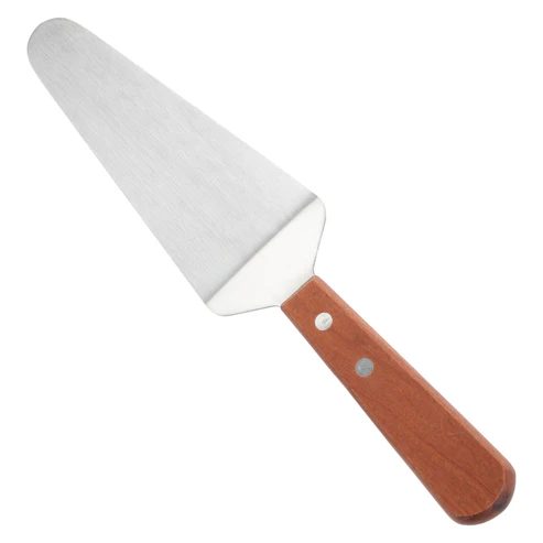 [TN166] Pie Server with Offset, Wooden Handle, 4-5/8" x 2-3/8" Blade