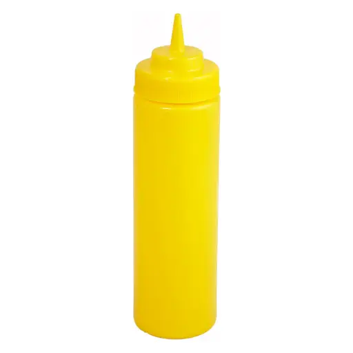 [PSW-12Y] 12oz Squeeze Bottles, Wide Mouth, 6pcs/pk / Yellow