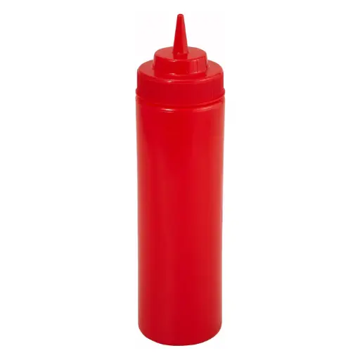 [PSW-24R-SV1] 24oz Squeeze Bottles, Wide Mouth, 6pcs/pk / Red