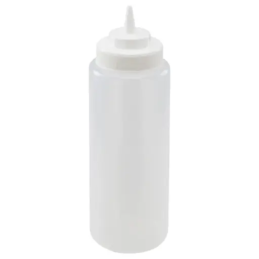 [PSW-32-SV1] 32oz Squeeze Bottles, Wide Mouth, 6pcs/pk / Clear
