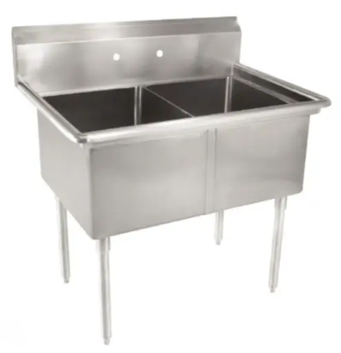 [LJ1821-2-SV1] Two-Compartment Sink L&J / LJ1821-2 / No Drainboard