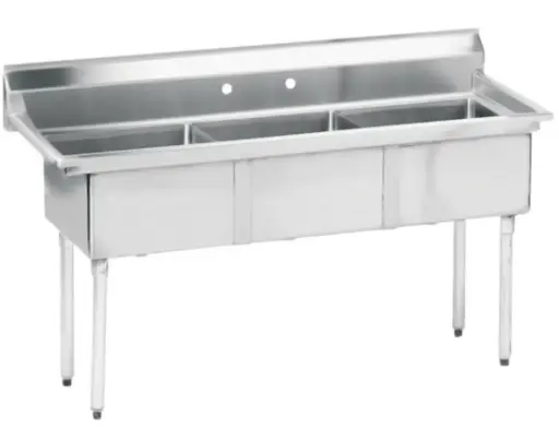[LJ1216-3-SV1] L&J LJ1216-3 41" 3 Compartment Sink / No Drainboard