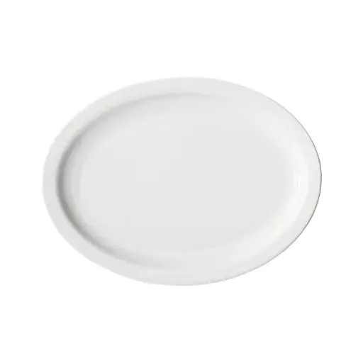 [BPO-10NR]  Birkhall Oval Platter with Narrow Rim, White Porcelain, 12 Pieces/Case / 10" L