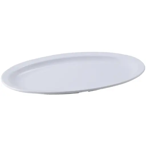 [MMPO-138W-SV1] Melamine  Oval Platter - White / 13" x 8-1/2 "