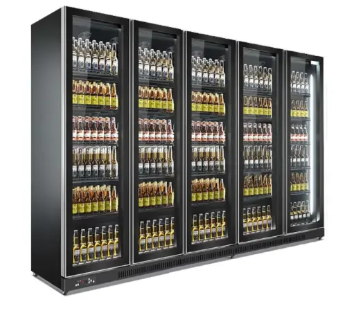 [ALG3130-5M-SV1] Frameless Glass Door Merchandiser / 5 Doors