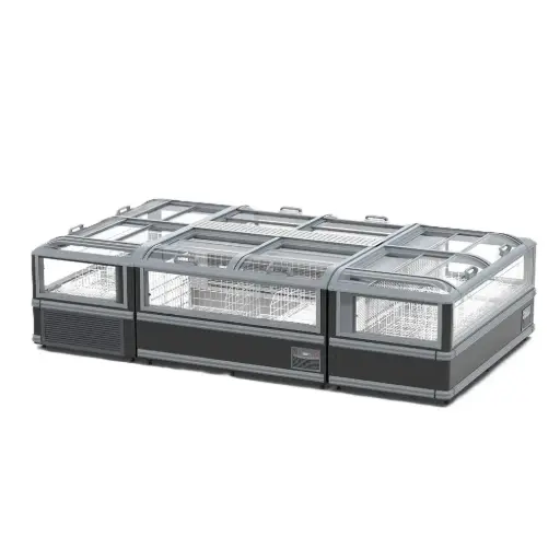 Asia Style Transparent Island Freezer / 8ft