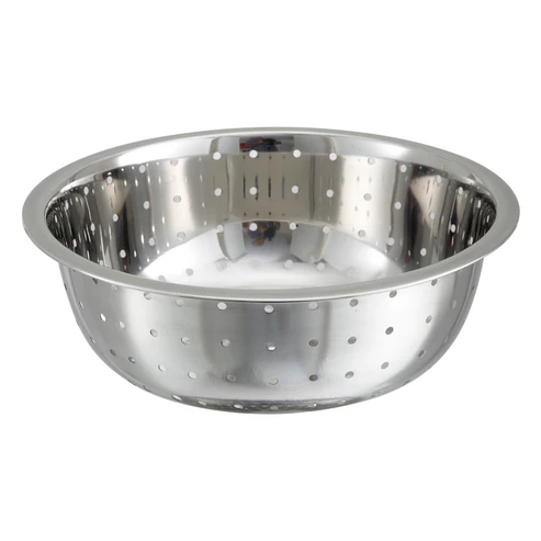[CCOD-11L] 11" Diameter Stainless Steel Chinese-Style Colander with 5 mm Drain Holes