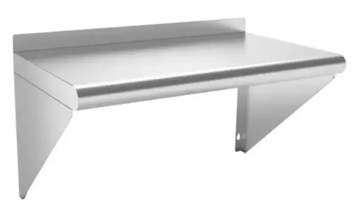 [WS-1248-4-SV1] Twin Power Wall mount Shelf -with 1.5" lid up, 18GA.430S/S, two brackets, carton packing- / 12 x 48