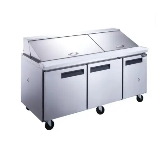 [DSP72-30M-S3] DUKERS 3-Door Commercial Mega Food Prep Table