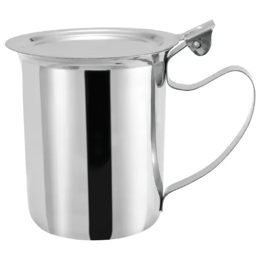 [SCT-10F]  10oz Creamer Server, Stackable Cover, Stainless Steel