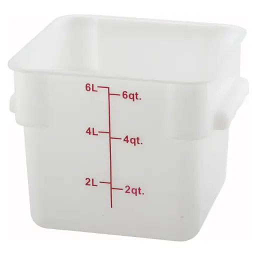 [PTSC-6-SV1] Square Storage Container, Translucent, Polypropylene / 6 Qt