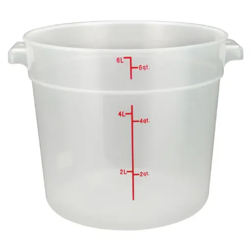 [PTRC-6-SV1] Round Storage Container, Translucent, Polypropylene / 6 Qt