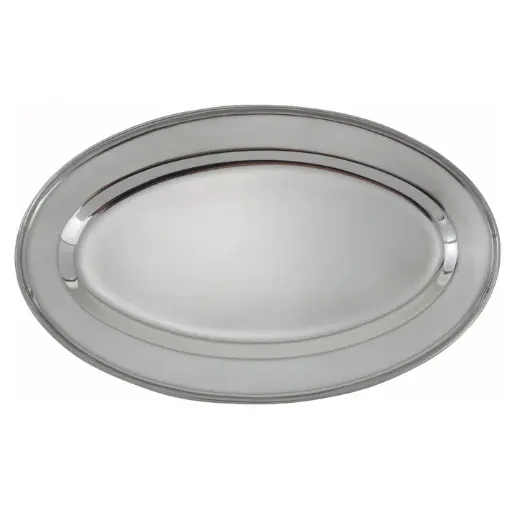 [OPL-18]  Oval Platter, Stainless Steel / 18"