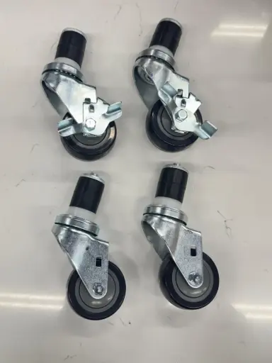 [CT-3W] 3" Caster for Stainless Steel Table, Set of 4/Box, 2 wheels with breaks & 2 Wheels with no breaks